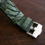 Custom Watch Strap for Audemars Piguet Diver made from 'Cypress' colored Ostrich Leg Skin
