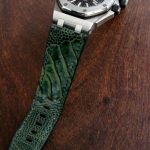 Custom Watch Strap for Audemars Piguet Diver made from 'Cypress' colored Ostrich Leg Skin