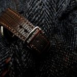 Custom watch strap for Audemars Piguet 15400 made from Tobacco Brown Teju Lizard