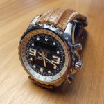 Custom Watch Strap for Breitling Chronospace made from Racing Tan Teju Lizard with Integrated fit