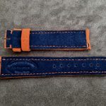 Deep Blue Alcantara™ watch strap lining