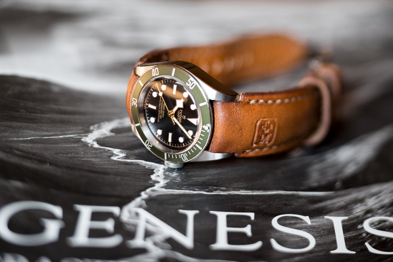 Tudor Black Bay on Swiss Ammo strap with Fully Integrate Fit