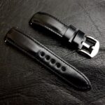 Waxy Black Calfskin for Rolex Deepsea