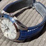 Baltic Blue SuperMatte Teju Lizard Strap for Grand Seiko Snowflake