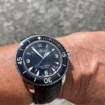 Black Ostrich Leg Strap for Blancpain Fifty Fathoms