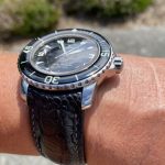 Black Ostrich Leg Strap for Blancpain Fifty Fathoms