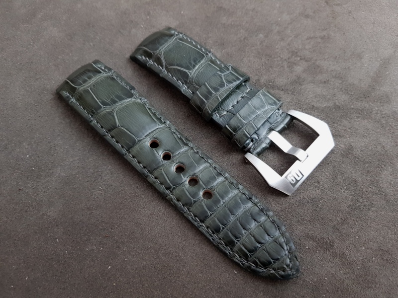 Grigio-Verde Alligator strap for Panerai