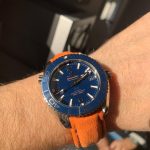 Lambo Orange Alcantara strap for Omega Planet Ocean