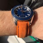 Lambo Orange Alcantara strap for Omega Planet Ocean