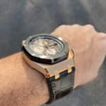 Grigio-Verde Alligator Custom Watch Strap for 44mm Audemars Piguet Royal Oak