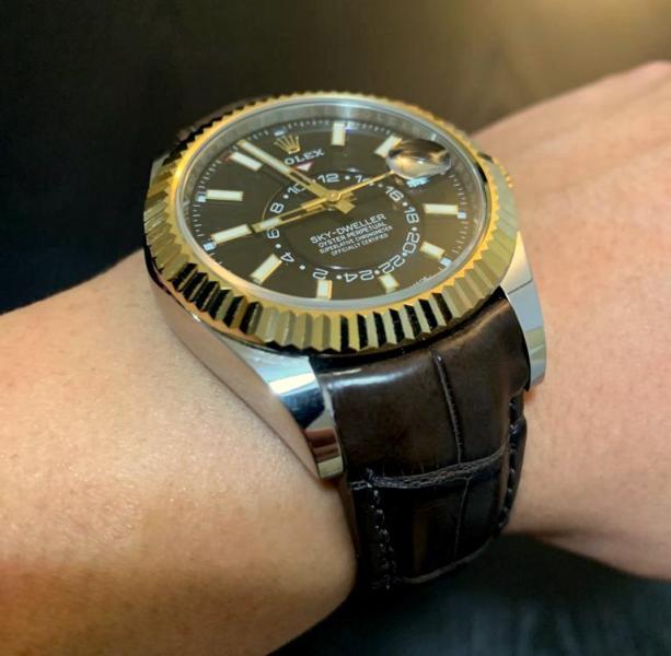 Custom Straps made from Chocolate Noir Alligator