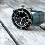 Custom Saint Tropez Bleu Alligator Strap for Blancpain Fifty Fathoms with Fully Integrated Fit (FIF):