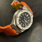 Orange Ostrich Leg custom watch strap on Audemars Piguet Diver