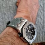 Audemars Piguet Diver on custom Commando Grey Ostrich Leg watch strap