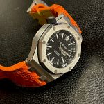 Orange Ostrich Leg custom watch strap on Audemars Piguet Diver