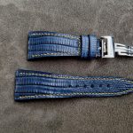 Custom Steel Blue Teju Lizard watch strap for Audemars Piguet Royal Oak Offshore