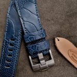 Azur Blue Ostrich Leg custom watch strap for 44mm Audemars Piguet Royal Oak Offshore