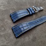 Custom Steel Blue Teju Lizard watch strap for Audemars Piguet Royal Oak Offshore