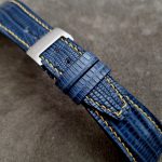 Custom Steel Blue Teju Lizard watch strap for Audemars Piguet Royal Oak Offshore