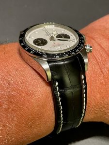 Racing Black Alligator Strap for Tudor Black Bay Chronograph