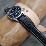 Black Two-Tone Sharkskin strap for IWC Pilot watch