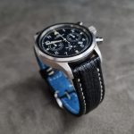Black Two-Tone Sharkskin strap for IWC Pilot watch
