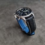 Black Two-Tone Sharkskin strap for IWC Pilot watch
