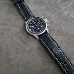 Black Two-Tone Sharkskin strap for IWC Pilot watch