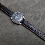 Black Ostrich Strap for Omega Speedmaster: