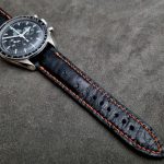 Black Ostrich Strap for Omega Speedmaster: