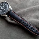 Black Ostrich Strap for Omega Speedmaster: