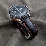 Black Ostrich Strap for Omega Speedmaster: