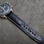 Black Ostrich Strap for Omega Speedmaster: