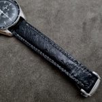 Black Ostrich Strap for Omega Speedmaster: