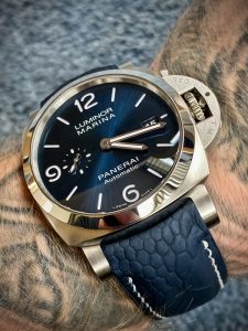 Navy SuperMatte Ostrich Leg Strap for PAM1316