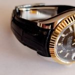 'Million Dollar Black' Alligator strap for Rolex Sky-Dweller with integrated fit