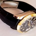 'Million Dollar Black' Alligator strap for Rolex Sky-Dweller with integrated fit