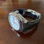 Grigio-Verde Alligator for Rolex Sky-Dweller with integrated fitment