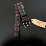 Burgundy Hand Antiqued Alligator strap for Grand Seiko Snowflake