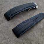SuperMatte Carbon Black Teju LizardWatch Strap for Grand Seiko Snowflake
