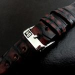 Burgundy Hand Antiqued Alligator strap for Grand Seiko Snowflake