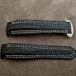 SuperMatte Carbon Black Watch Straps with double row stitching for Grand Seiko Snowflake