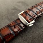 Hand Antiqued Alligator Watch Straps for Grand Seiko Snowflake