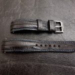 Racing Black Teju Lizard Watch Straps for Grand Seiko Snowflake