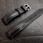 Racing Black Teju Lizard Watch Straps for Grand Seiko Snowflake
