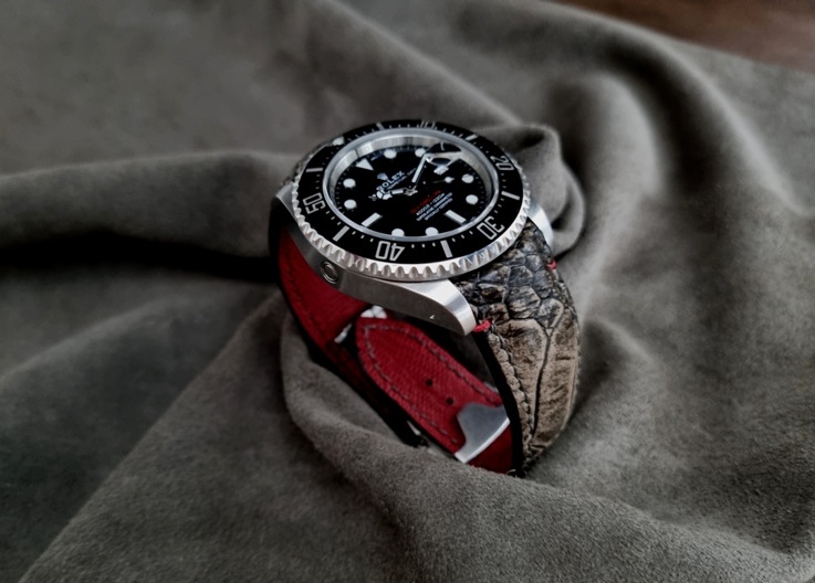 Custom Ostrich Leg Strap for Rolex Sea-Dweller