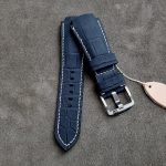 Navy SuperMatte Alligator for Blancpain Fifty Fathoms Ti Blue