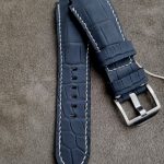 Navy SuperMatte Alligator for Blancpain Fifty Fathoms Ti Blue