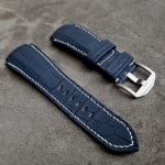 Navy SuperMatte Alligator for Blancpain Fifty Fathoms Ti Blue