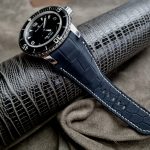 Navy SuperMatte Alligator on Blancpain Fifty Fathoms with Fully Integrated Fit